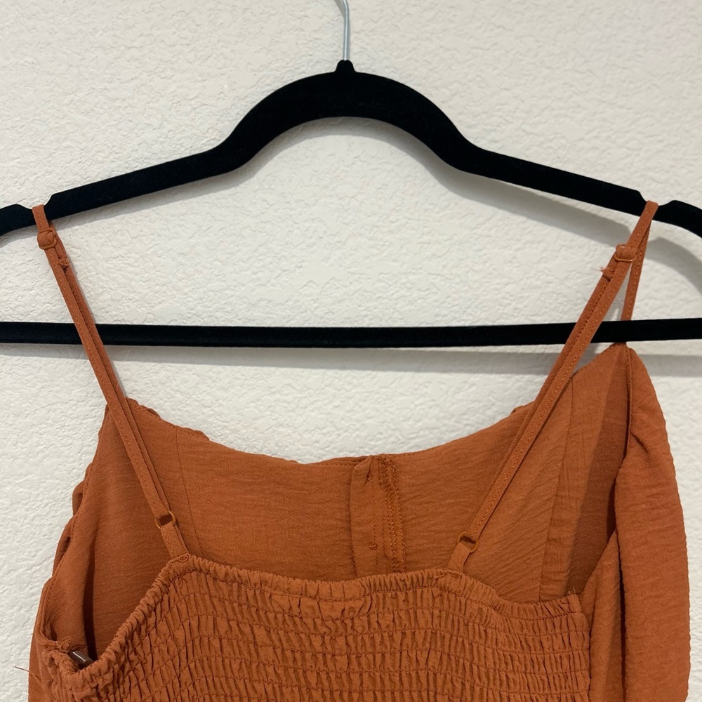 Rust Orange Ruffle Dress - Picture 5 of 6